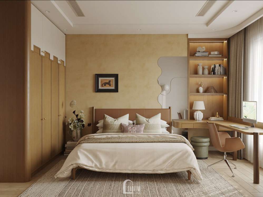 Thiết kế phòng ngủ master chung cư 3 ngủ phong cách Modern Japandi dự án Viha Complex Leciva - Nét ấm trong nhịp sống hiện đại